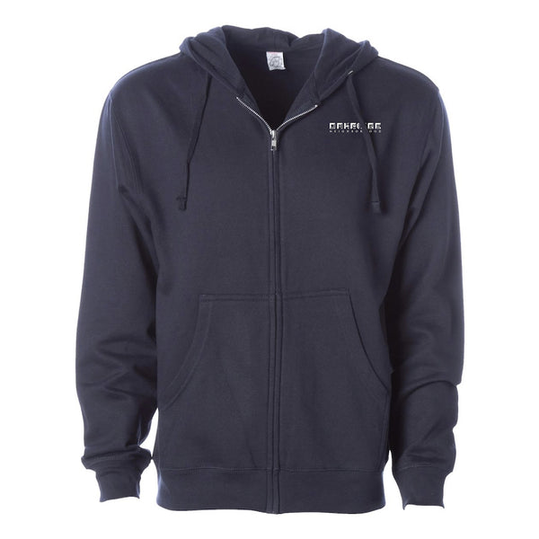 Oakridge Neighborhood: Pocket Logo Zip-Up Hooded Sweatshirt