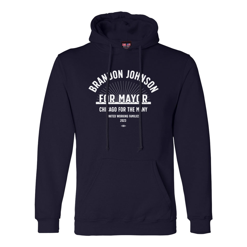 Brandon Johnson For Mayor Hooded Sweatshirt Raygun Custom