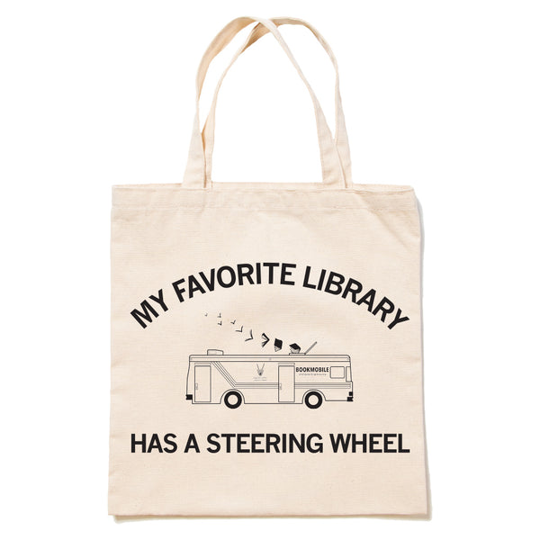 My Favorite Library Has A Steering Wheel Tote Bag