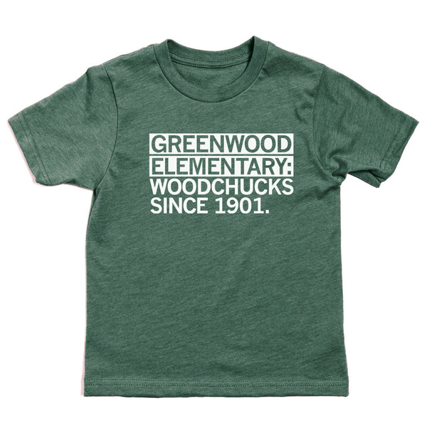 Greenwood Elementary: Woodchucks Since 1901 Kids Shirt