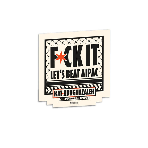 *PRE ORDER* Kat for Illinois: Let's Beat AIPAC Sticker