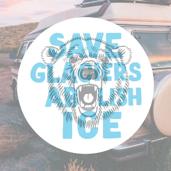 OSO Artists Orchard: Save Glaciers Abolish ICE Vehicle Magnet