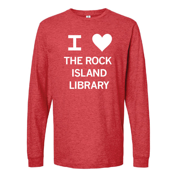 Rock Island Public Library: I Heart The Rock Island Library Long Sleeve Shirt