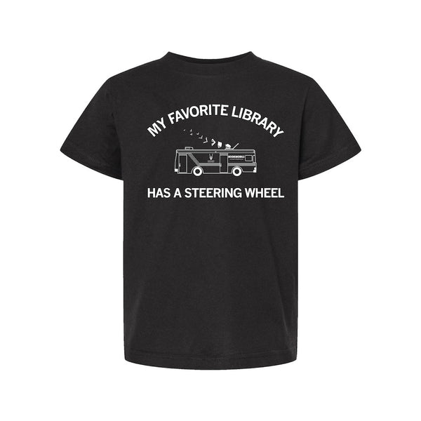 My Favorite Library Has A Steering Wheel Kids Shirt