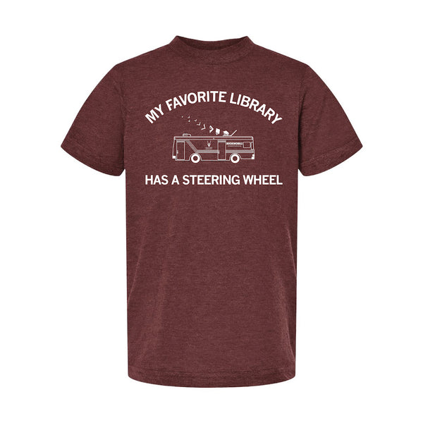 My Favorite Library Has A Steering Wheel Kids Shirt