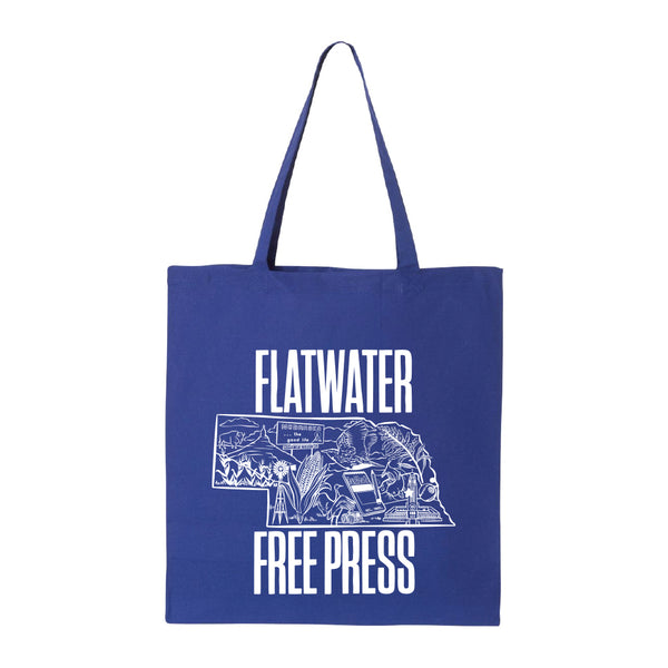 Flatwater Free Press: Nebraska Outline Tote Bag