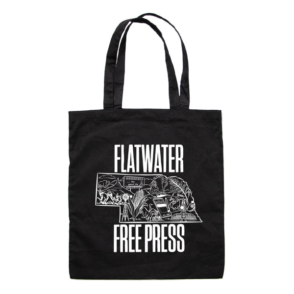 Flatwater Free Press: Nebraska Outline Tote Bag