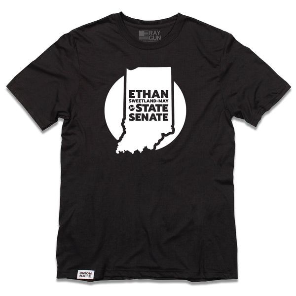 Ethan Sweetland-May For State Senate: Indiana Outline Shirt