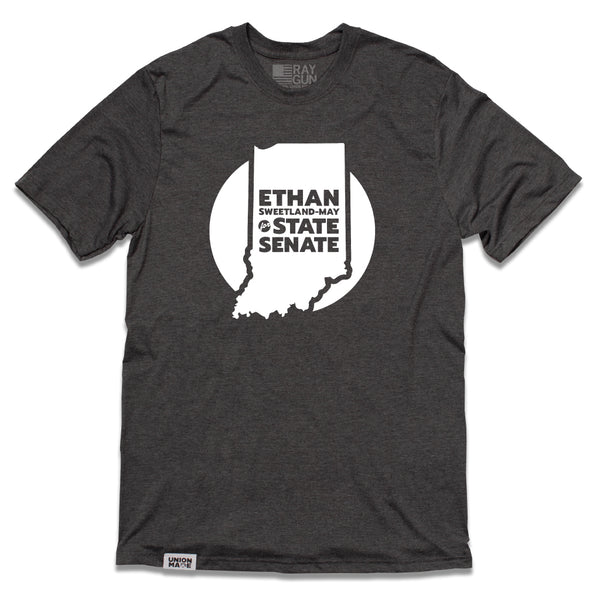 Ethan Sweetland-May For State Senate: Indiana Outline Shirt