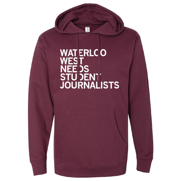 WWHJ: Waterloo West Needs Student Journalists Hooded Sweatshirt