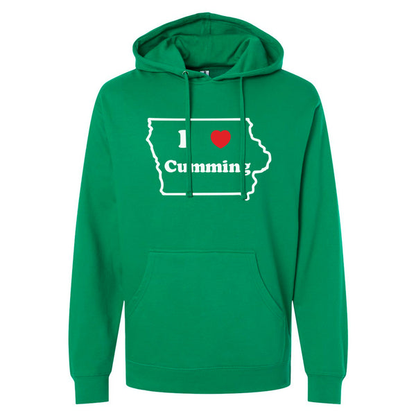 I Heart Cumming 2-Color Hooded Sweatshirt