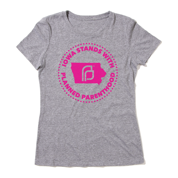 Iowa Stands With Planned Parenthood Shirt - Pink Ink
