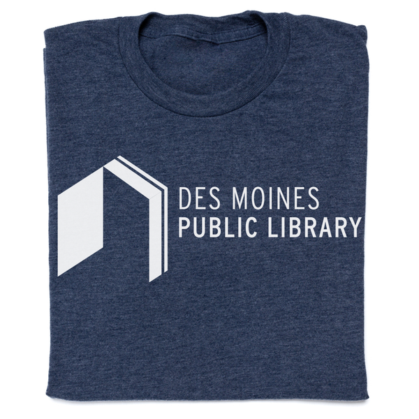 Des Moines Public Library Logo Shirt Navy