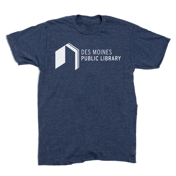 Des Moines Public Library Logo Shirt Navy